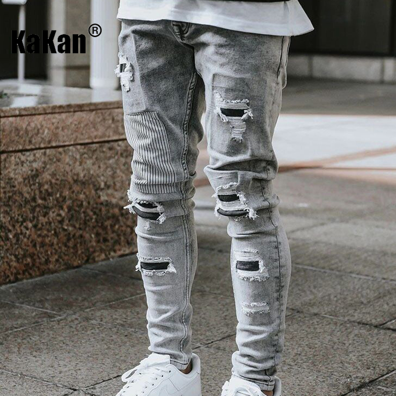Streetwear Brand Jeans - Kakan-y2k New Men's Wear Worn Out