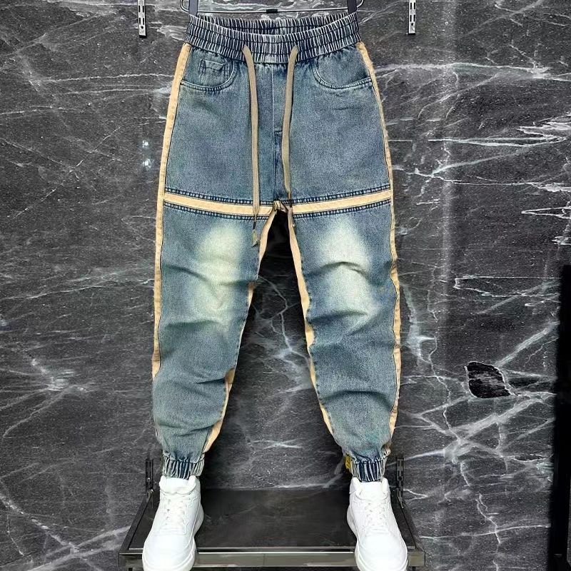 2024 New Harem Pants Spliced C - Streetwear Brand Jeans 评论和价格