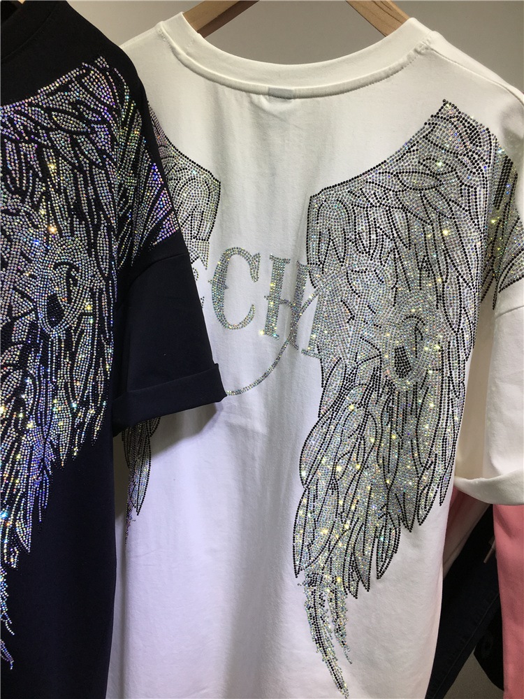L-4XL Oversize Rhinestone Ange - Streetwear Clothing Brand 评论和价格