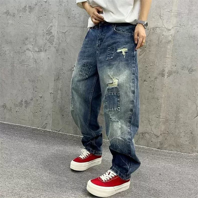 Brand Splicing Jeans Autumn Fa - Streetwear Brand Jeans 评论和价格