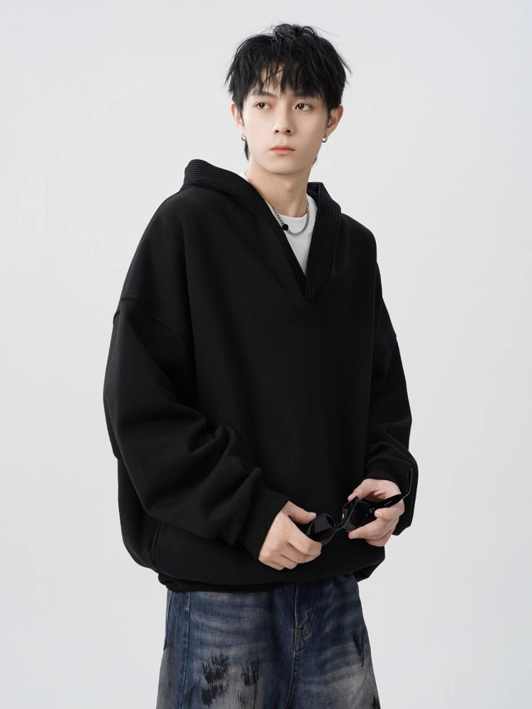 Plain Cotton Leisure Loose Swe - Streetwear Brand Aesthetic 评论和价格