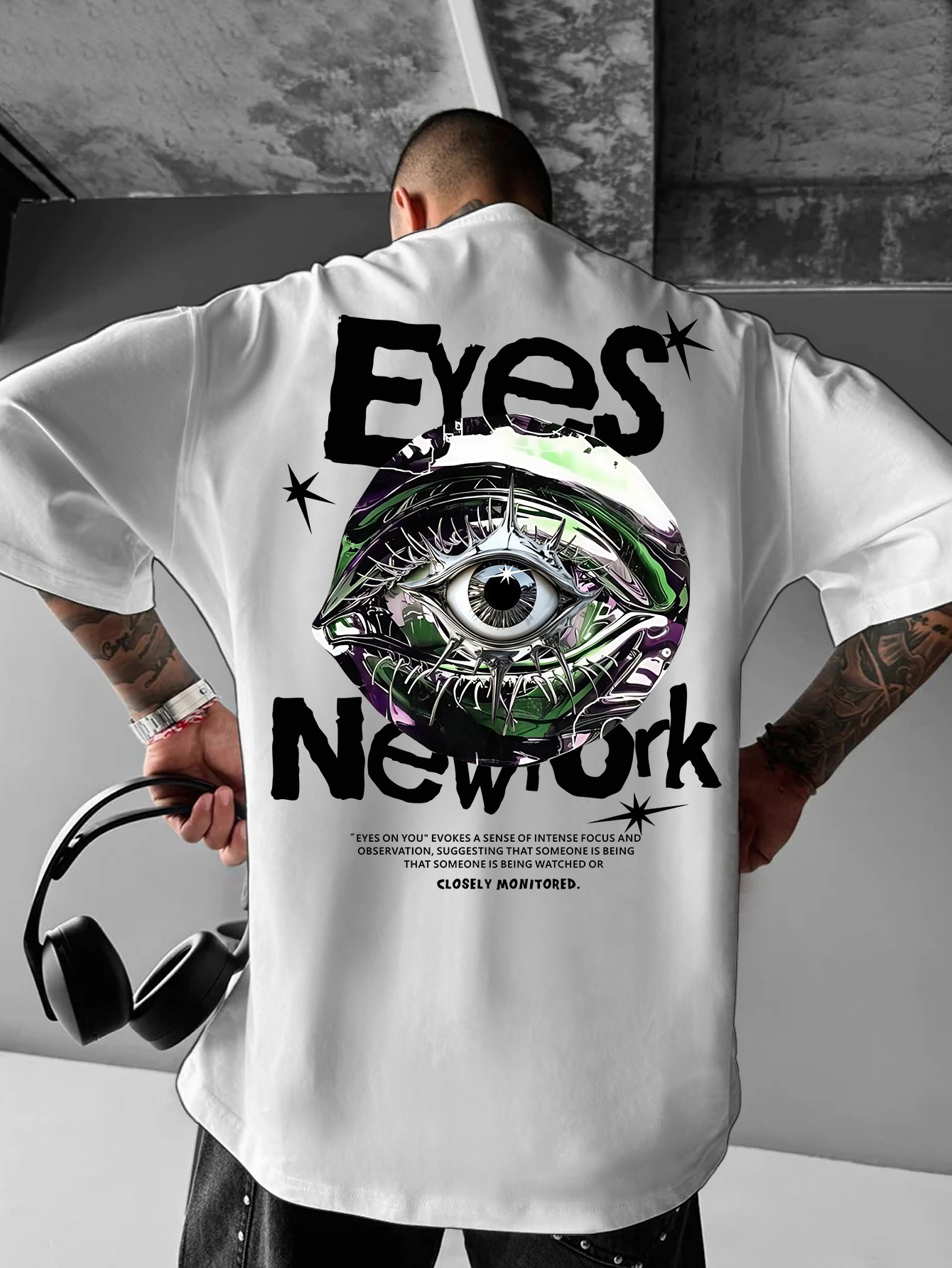 Men's Oversized New York Gothi - Streetwear Brand With Eye 评论和价格
