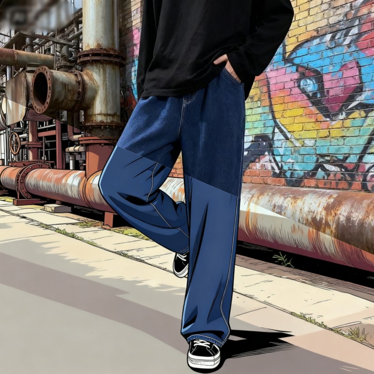 Korean Style Streetwear New Fa - Streetwear Brand Jeans 评论和价格